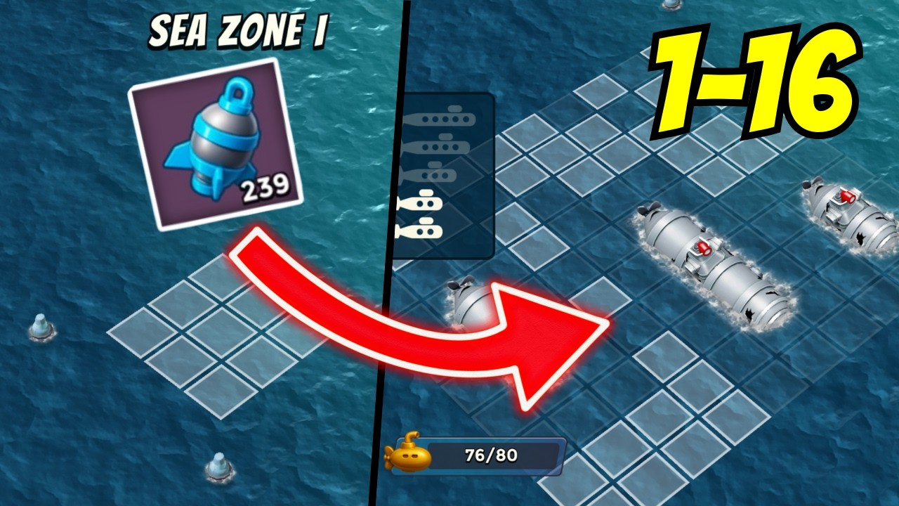 Boom Beach SONAR OPS - Beating Sea Zones 1-16!