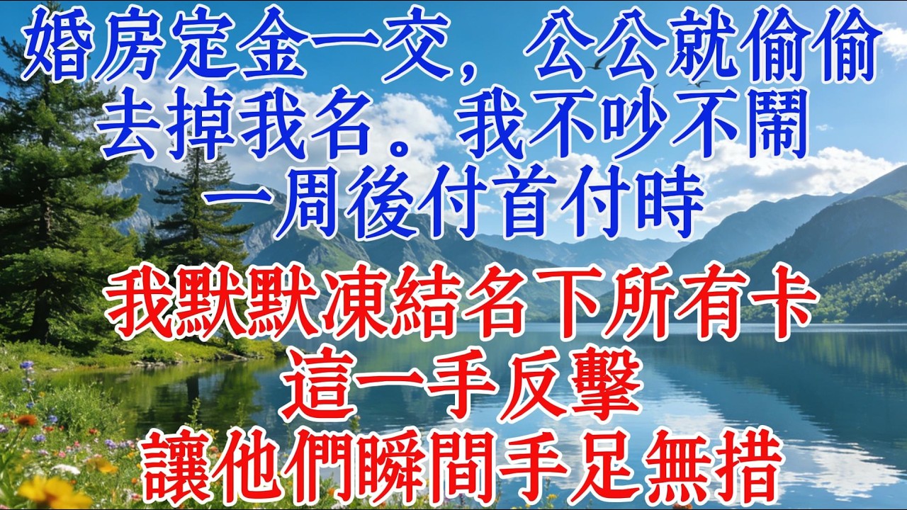 婚房定金一交，公公就偷偷去掉我名。我不吵不鬧，一周後付首付時，我默默凍結名下所有卡，這一手反擊，讓他們瞬間手足無措#婆媳 #感情 #故事