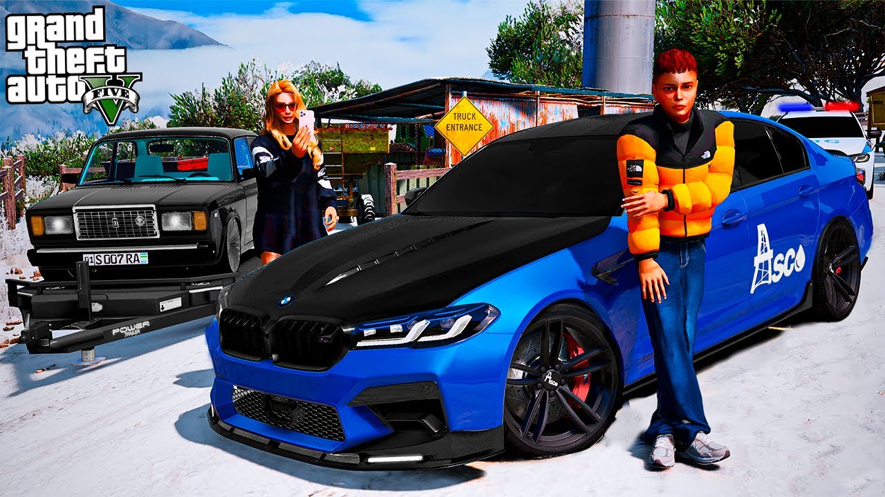 ЗАБРАЛИ ВАЗ 2107 НА ТИФФАНИ САЛОНЕ ДЛЯ ДРИФТА! BMW M5 ТЯНЕТ НА ПРИЦЕПЕ ЖИГУ! ШКОЛЬНЫЕ БУДНИ ГТА 5