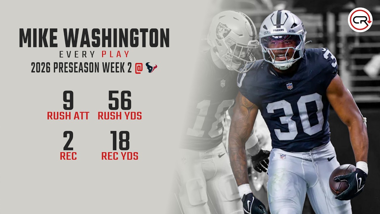 Mike Washington Jr Preseason Week 2 Highlights vs Texans | Every Play