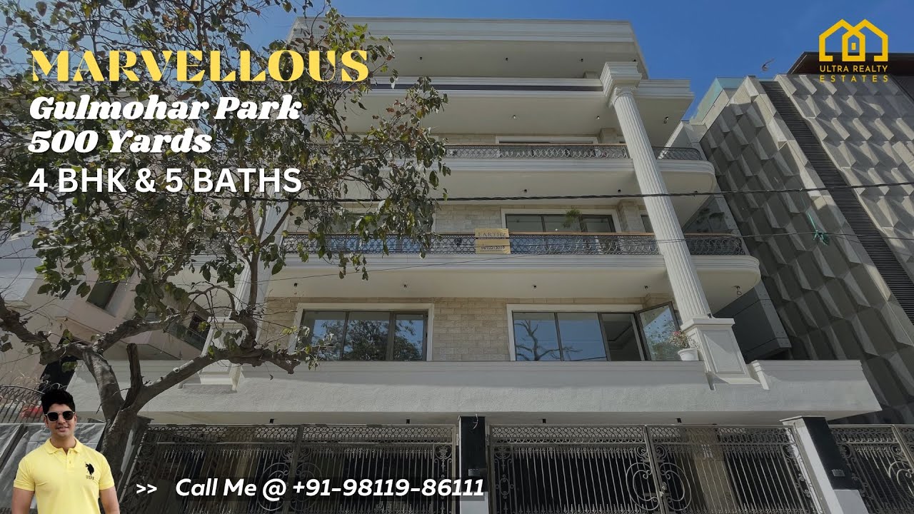 MASSIVE SOUTH DELHI HOUSE | 500 YARDS LUXURY BUILDER FLOOR IN GULMOHAR PARK #SOUTHDELHI | 4 BHK #URE