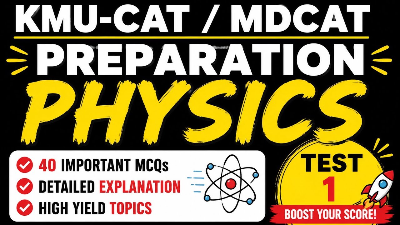 KMU-CAT 2026 | Top 40 Physics MCQs | MDCAT 2026 | Important MCQs| KMUCAT MDCAT 2026 Preparation 
