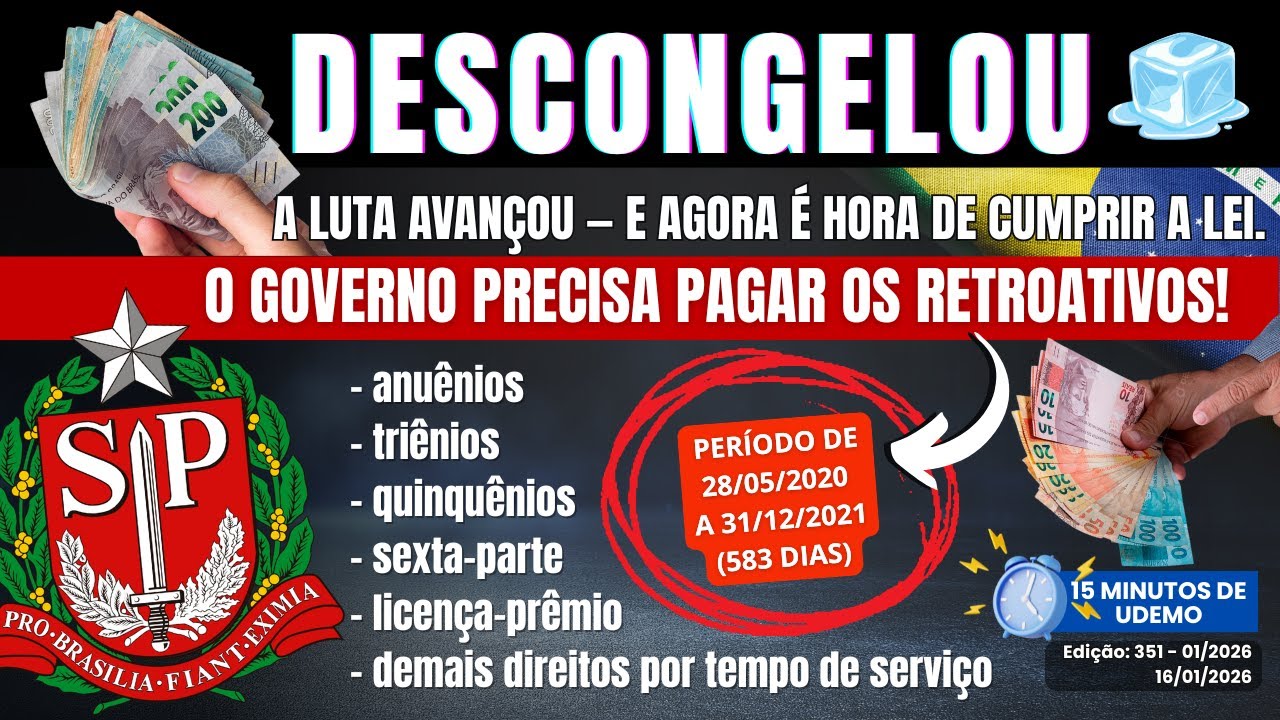✊ Descongelou! Agora é lei: o Governo precisa pagar os retroativos! #Descongelou #LC226