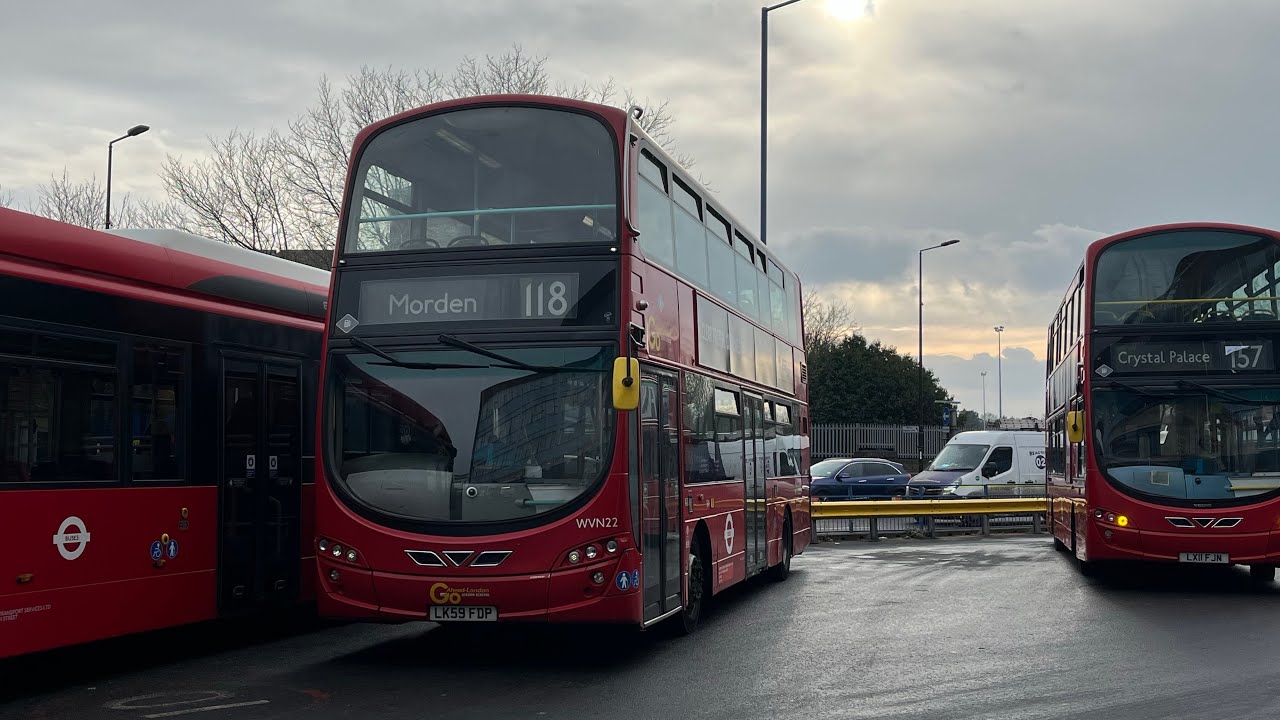 FRV. London Bus Route 118: Brixton - Morden Wright Gemini 2 B9TL WVN22 (LK59FDP)