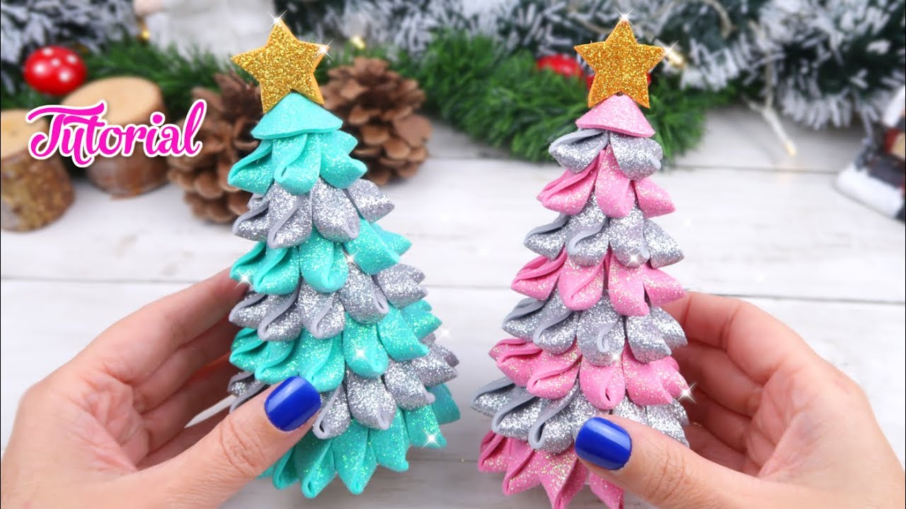 🎄 Decoraciones para Navidad DIY 🎄 Como hacer arbolitos de Navidad de Foami