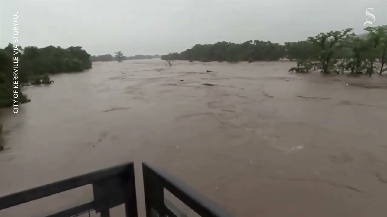 Texas flooding scenes shows Guadalupe River rising in Kerrville