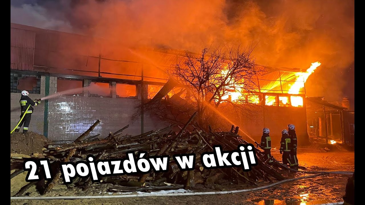 Alarmowo OSP do dużego pożaru tartaku