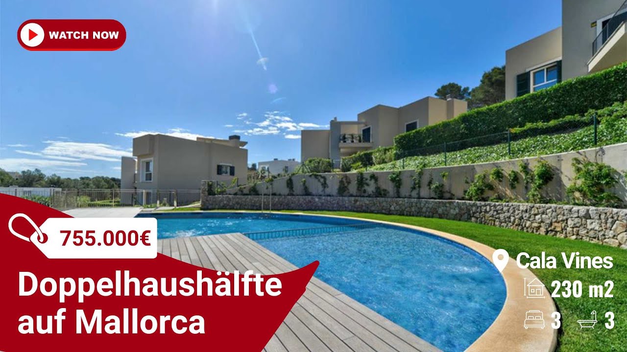 Moderne Doppelhaushälfte mit schönen Meerblick auf Mallorca | Reihenhaus zum Verkauf in Cala Vines