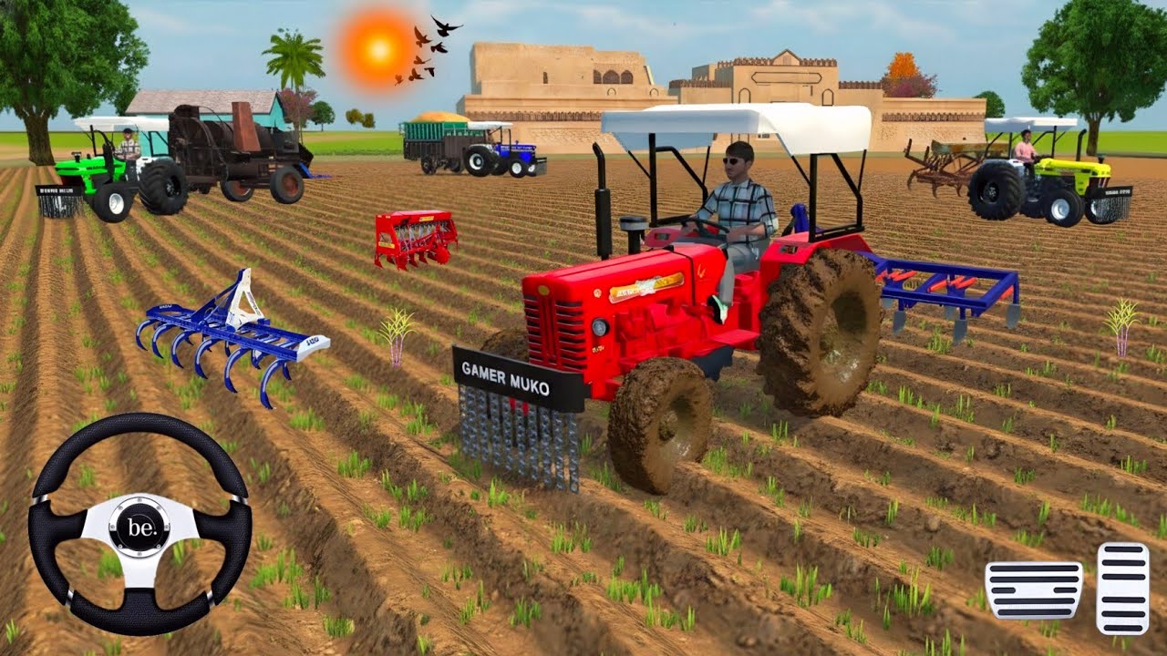 FARMER 🚜 , POWER 🚜 , SWARAJ 🚜 , MAHINDRA 🚜 , TRACTOR CULTIVATOR THRESHOR FROM FARMING 🌾🌿 3D GAM PLAY