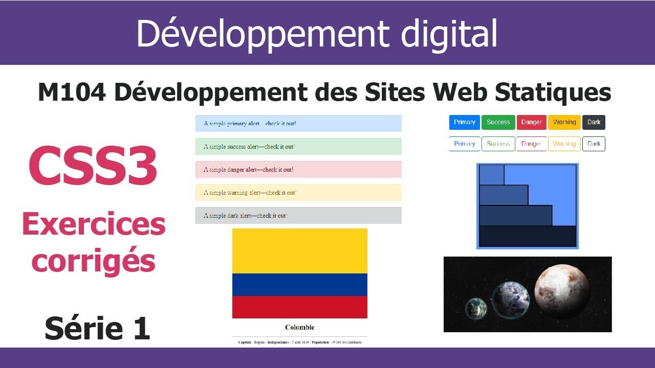 Exercices corrig&eacute;s HTML5 et CSS3 - S&eacute;rie 1 : TP CSS3 (Darija)