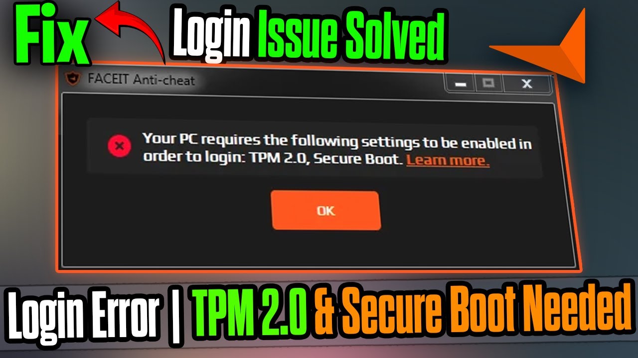 Исправление ошибки входа в систему FACEIT AC TPM 2.0 и Secure Boot 🔧 | Играйте без проблем (руков...