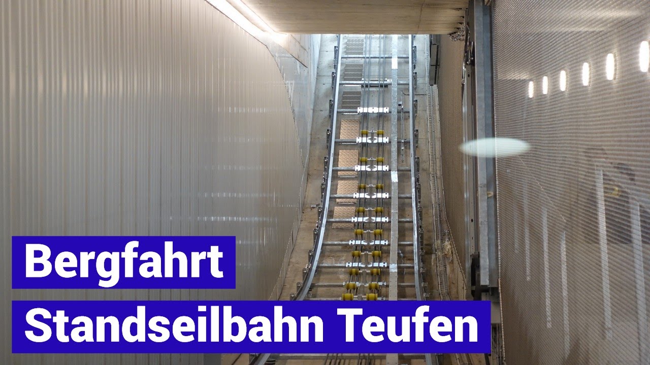 Neue Standseilbahn Teufen Sammelb&uuml;el Bergfahrt 2025 Schr&auml;gaufzug