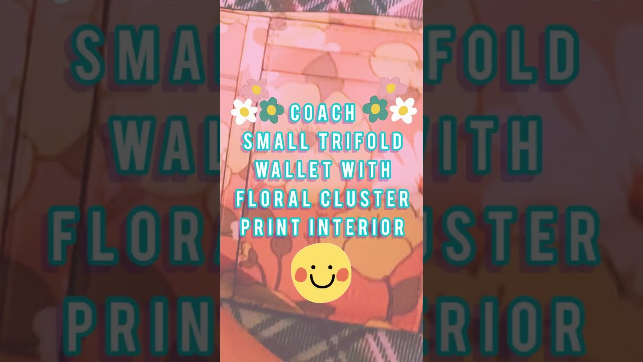 Coach Small Trifold Wallet With Floral Cluster Print Interior