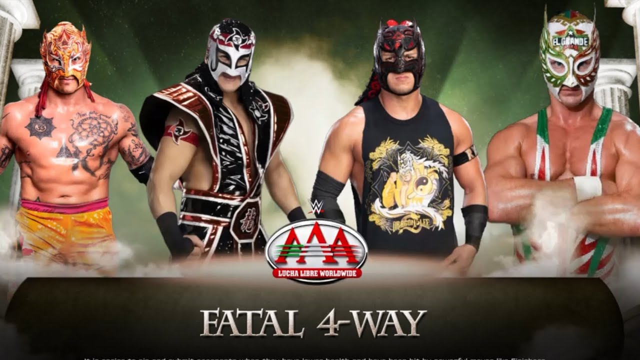 AAA x WWE - Octagon Jr vs Grande Americano vs Dragon Lee vs Fenix Triple A 2026 WWE2K25 Fatal 4Way