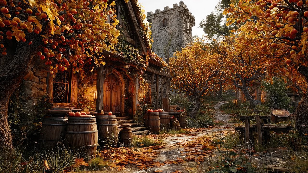 Medieval Autumn Castle Courtyard: Medieval Soundscapes for Relaxing