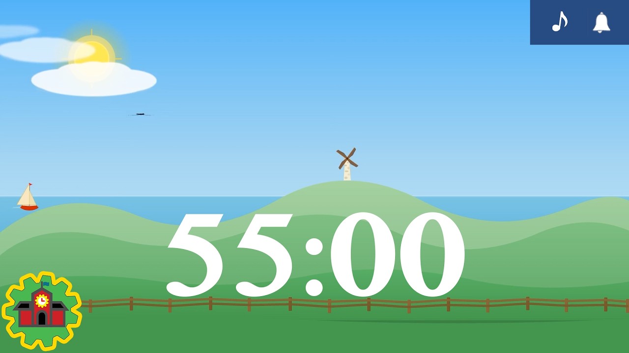 55 Minute Spring Classroom Timer 🌷 Relaxing Meadow Ambiance (Music & Alarm)