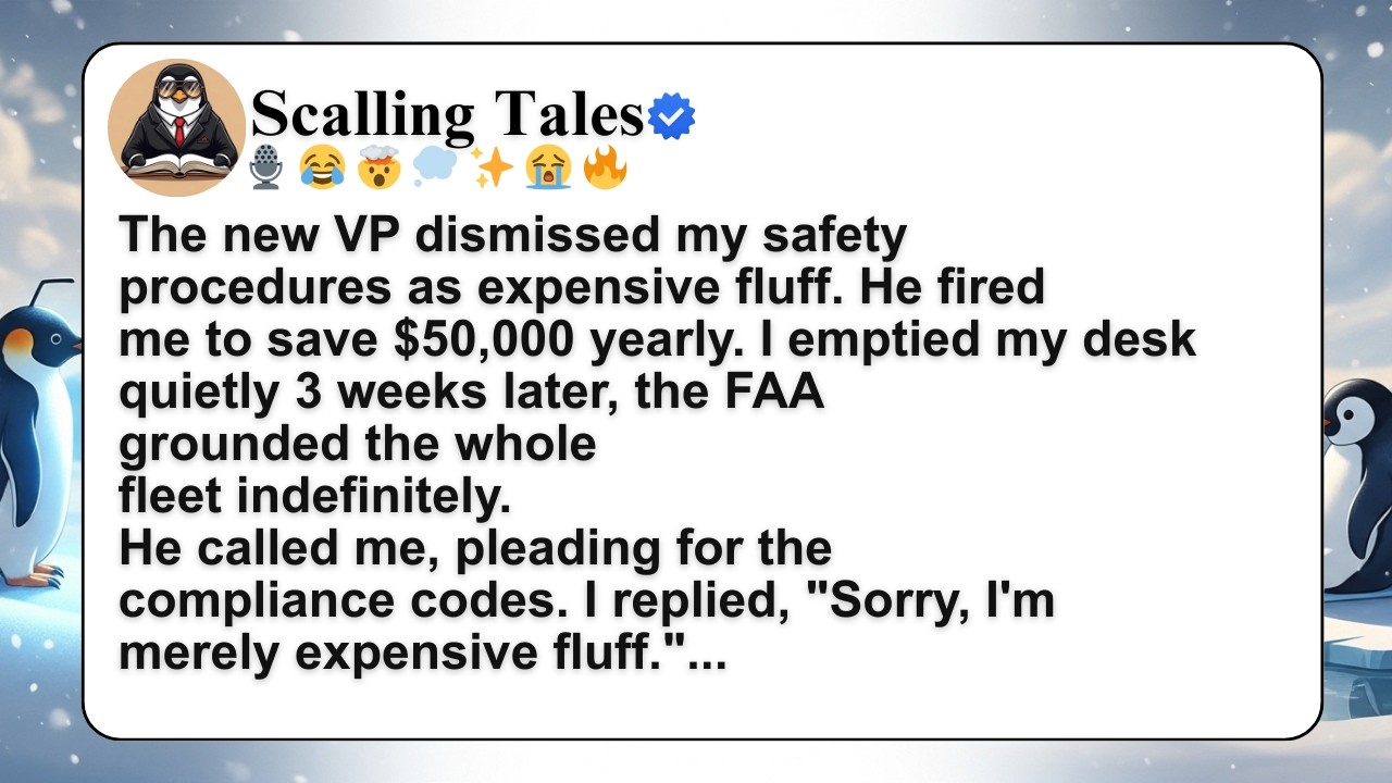 [FULL STORY]The new VP dismissed my safety procedures as expensive fluff. He fired me to save 