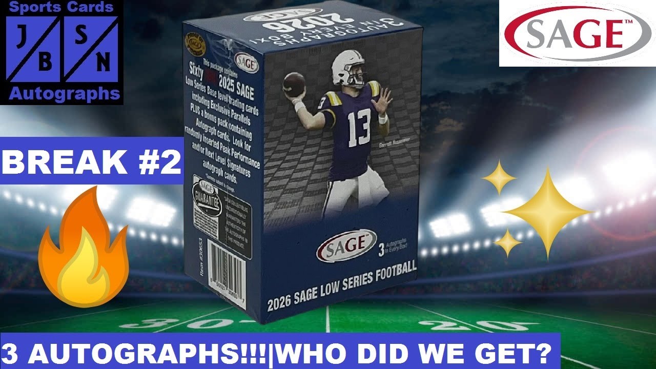 I Pulled THESE 3 Autographs!!! | Are They Good? | 2026 Sage Low Series Football Blaster Box Break #2