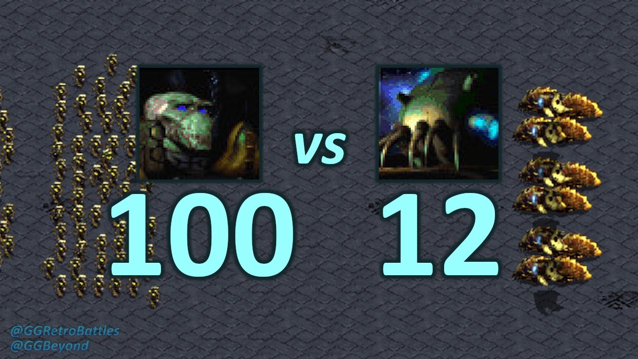 100 Zealots vs 12 Reavers - Janky vs Working Scarabs - StarCraft Retro Battles