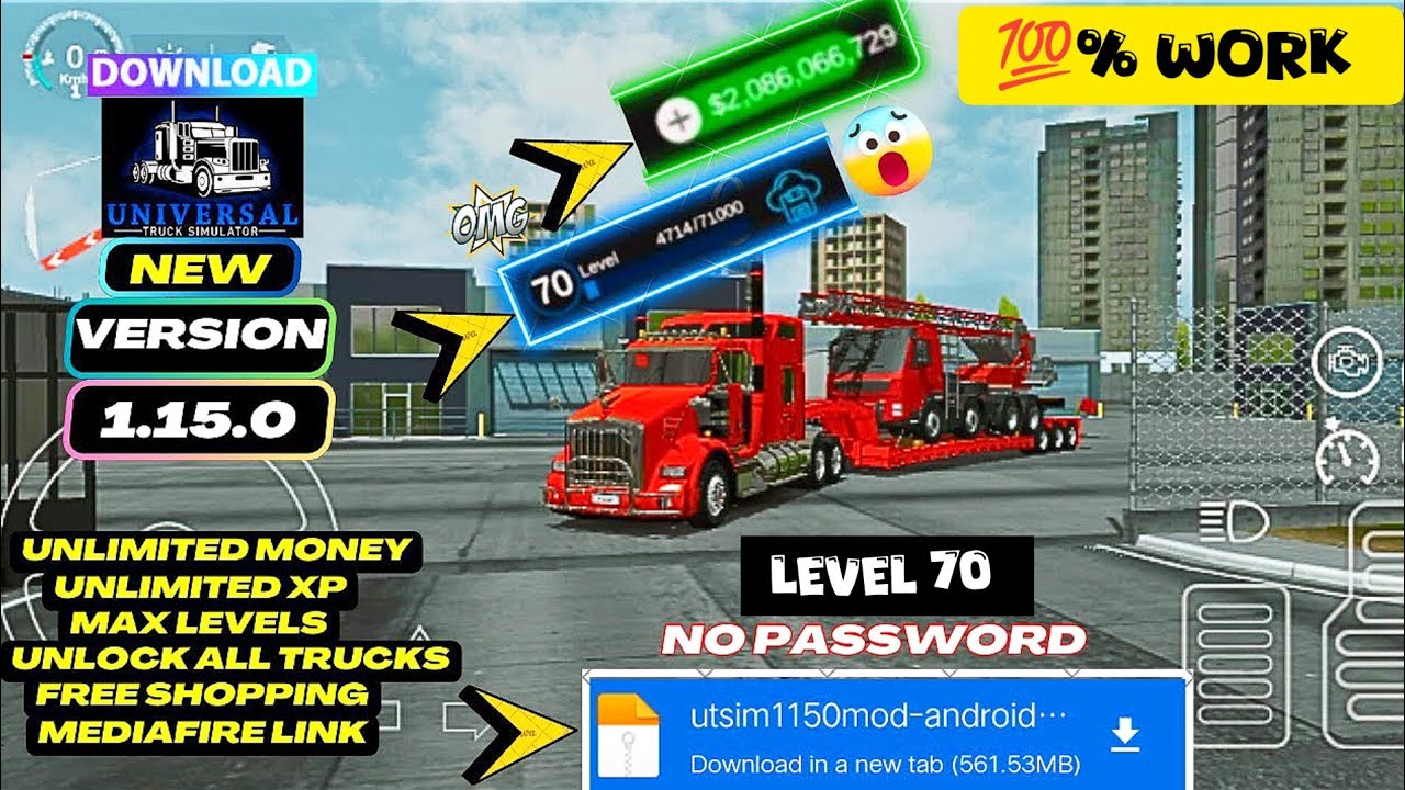 Universal Truck Simulator Mod Apk 1.15.0 Unlimited Money & Max Level 70 ( Latest Version )