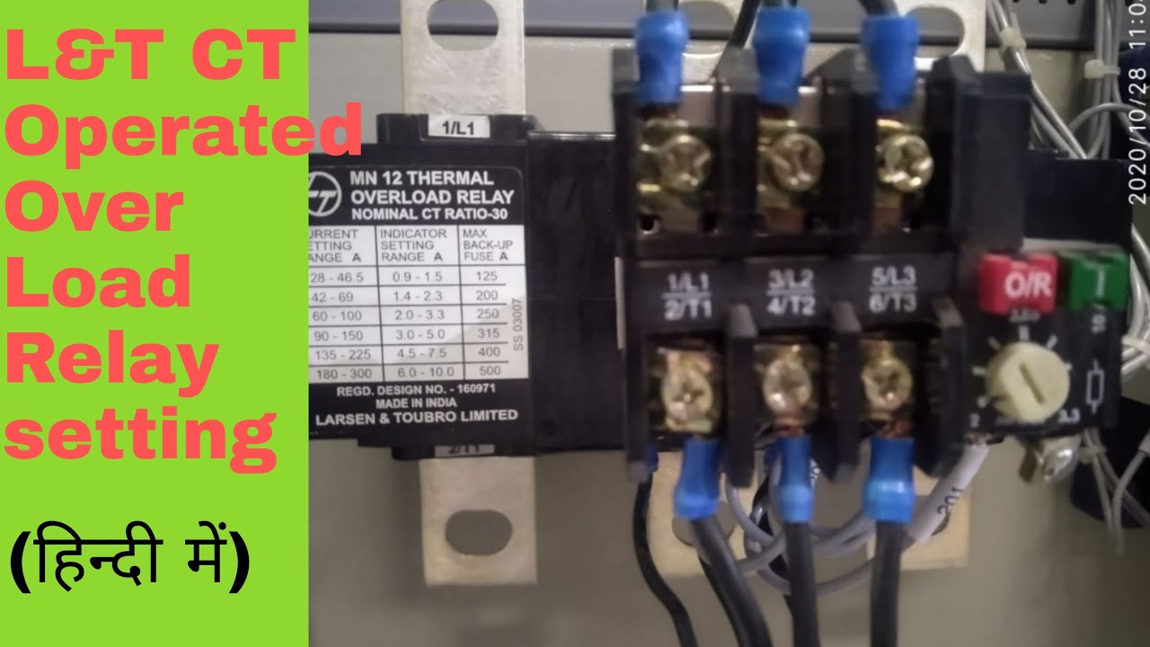 L&T CT Operated Over Load Relay Setting