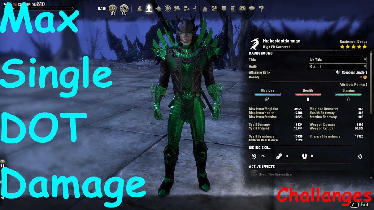 ESO: Max DOT Damage Challenge