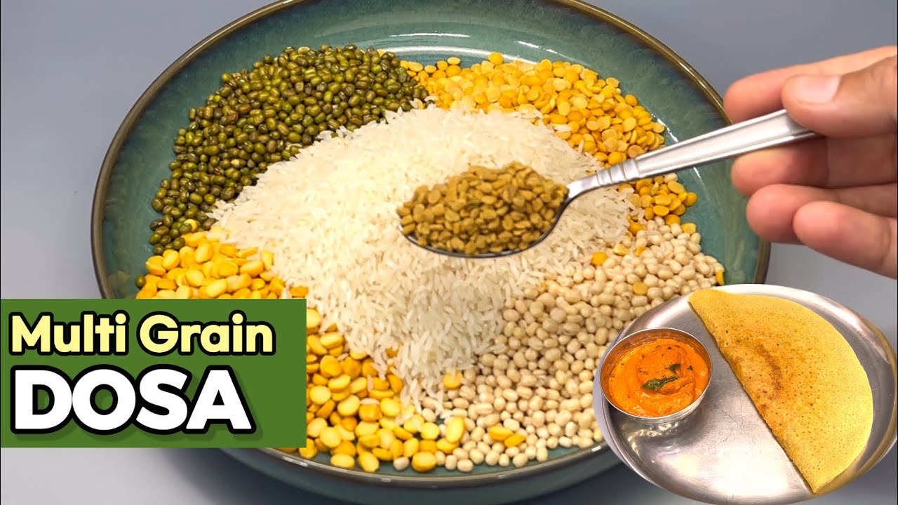 Crispy Dosa And Chutney Recipe | Healthy Breakfast | High Protein Instant Multigrain Dosa | 