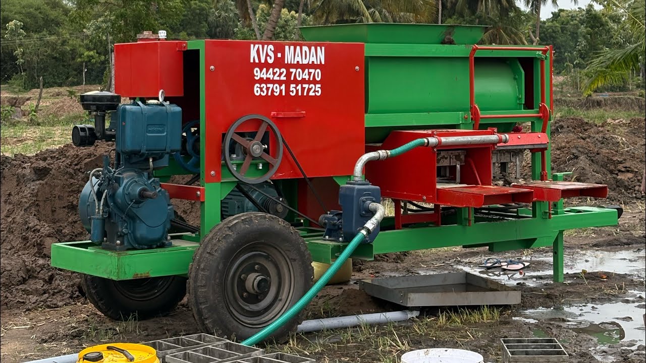 Mini Box type clay brick machine with Engine , KVS HI-TECH ENGINEERING, COIMBATORE +919442270470