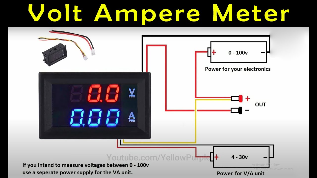 How to Setup a Digital Volt Amp Meter Wire Connection