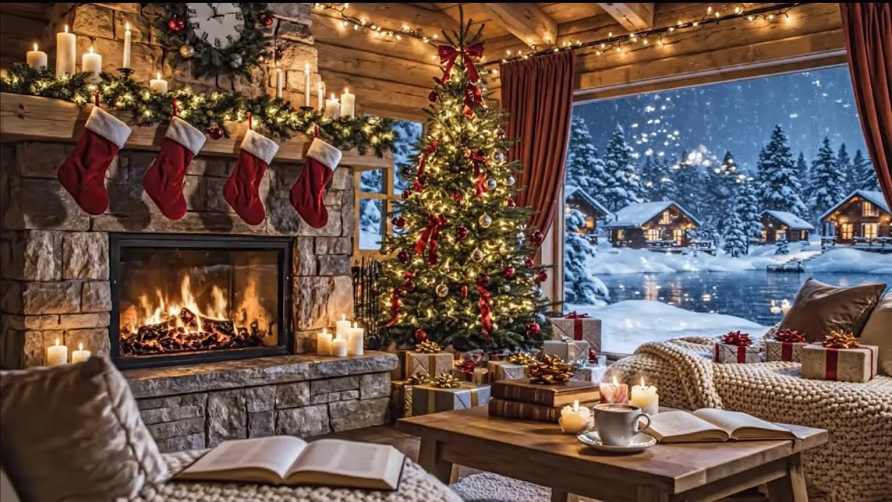 Chill Snowfall Jazz Night - Cozy Cafe On Beautiful Winter Night With Jazz Music For Study