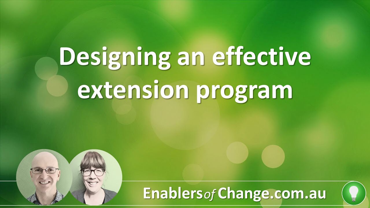 Designing an effective extension program