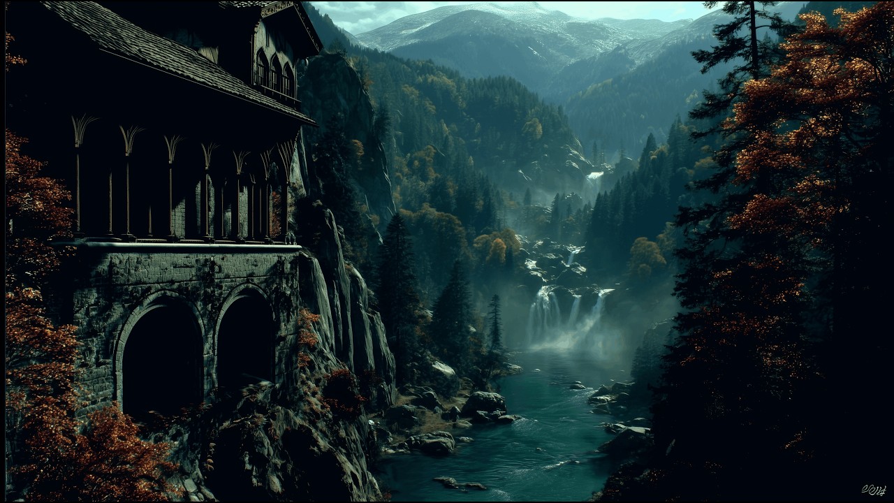 The Weary Traveler’s Rest | Arrival at Rivendell - Elven Healing Ambient & Waterfall ASMR