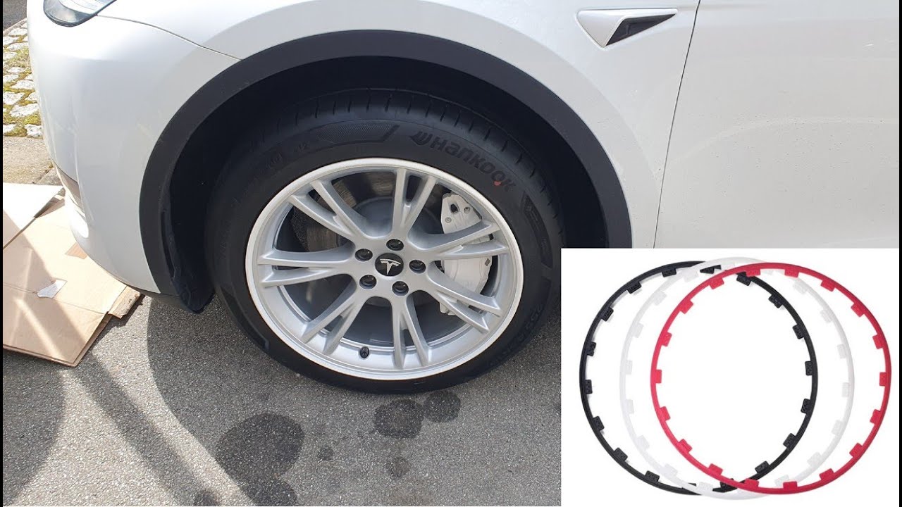 How To Mount Universal Wheel  Rims Edge Protector Ring on Tesla Model 3 Y S X and Bmw VW Mercedes
