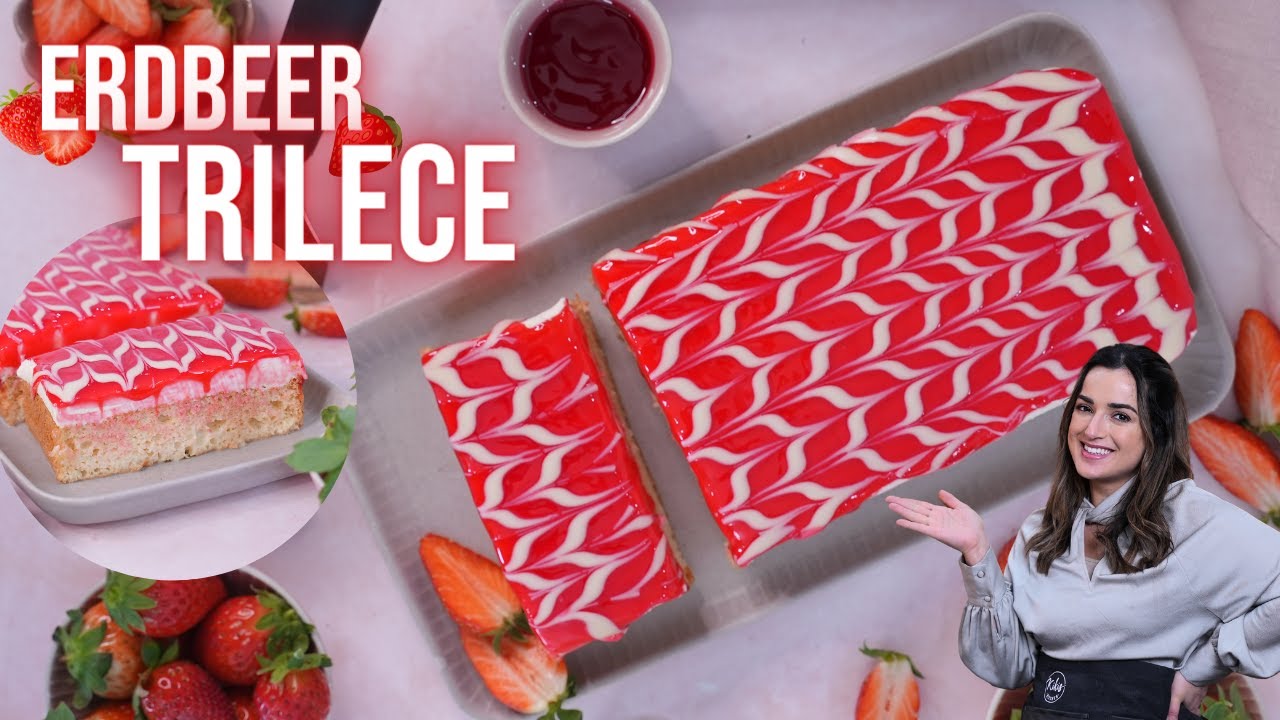 Saftiger Milchkuchen mit Erdbeer | Trilece - zergeht im Mund 🤤 Ramadanrezept