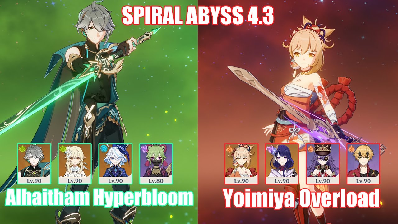 C0 Alhaitham Furina Hyperbloom & C0 Yoimiya Chevreuse Overload | Spiral Abyss 4.3 | Genshin Impact