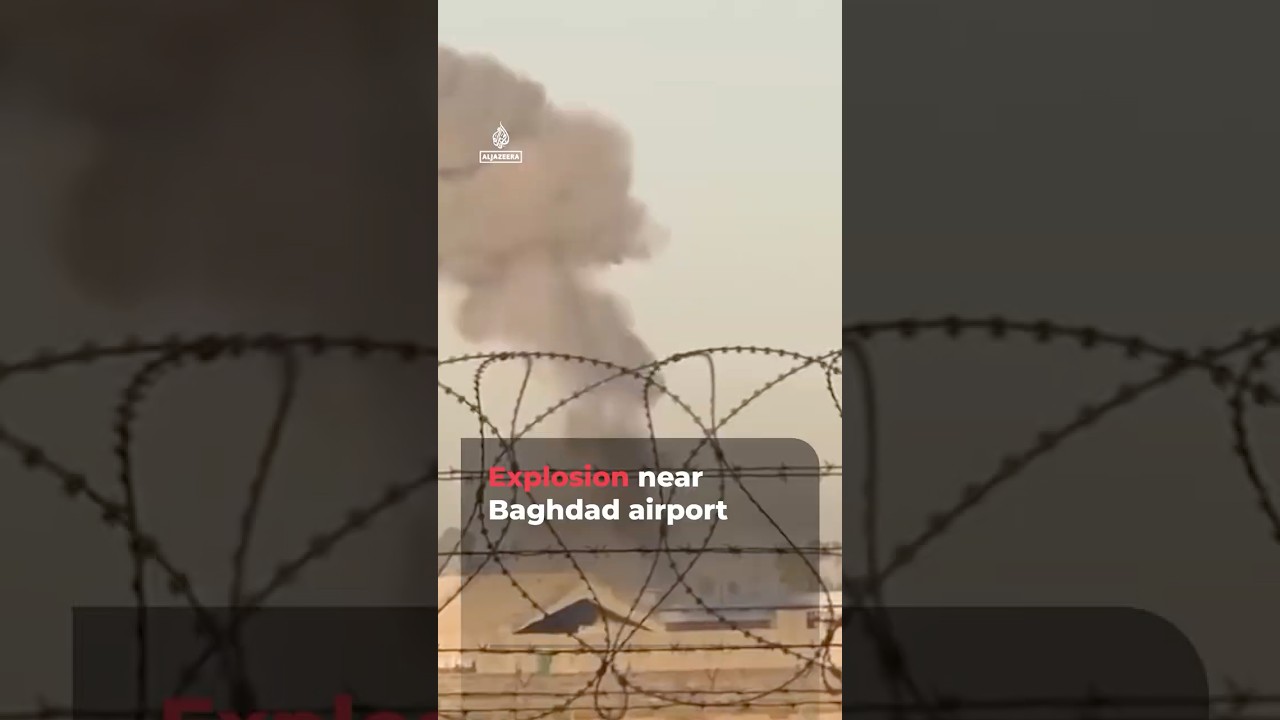 Smoke seen rising after explosion near Baghdad airport | AJ #shorts