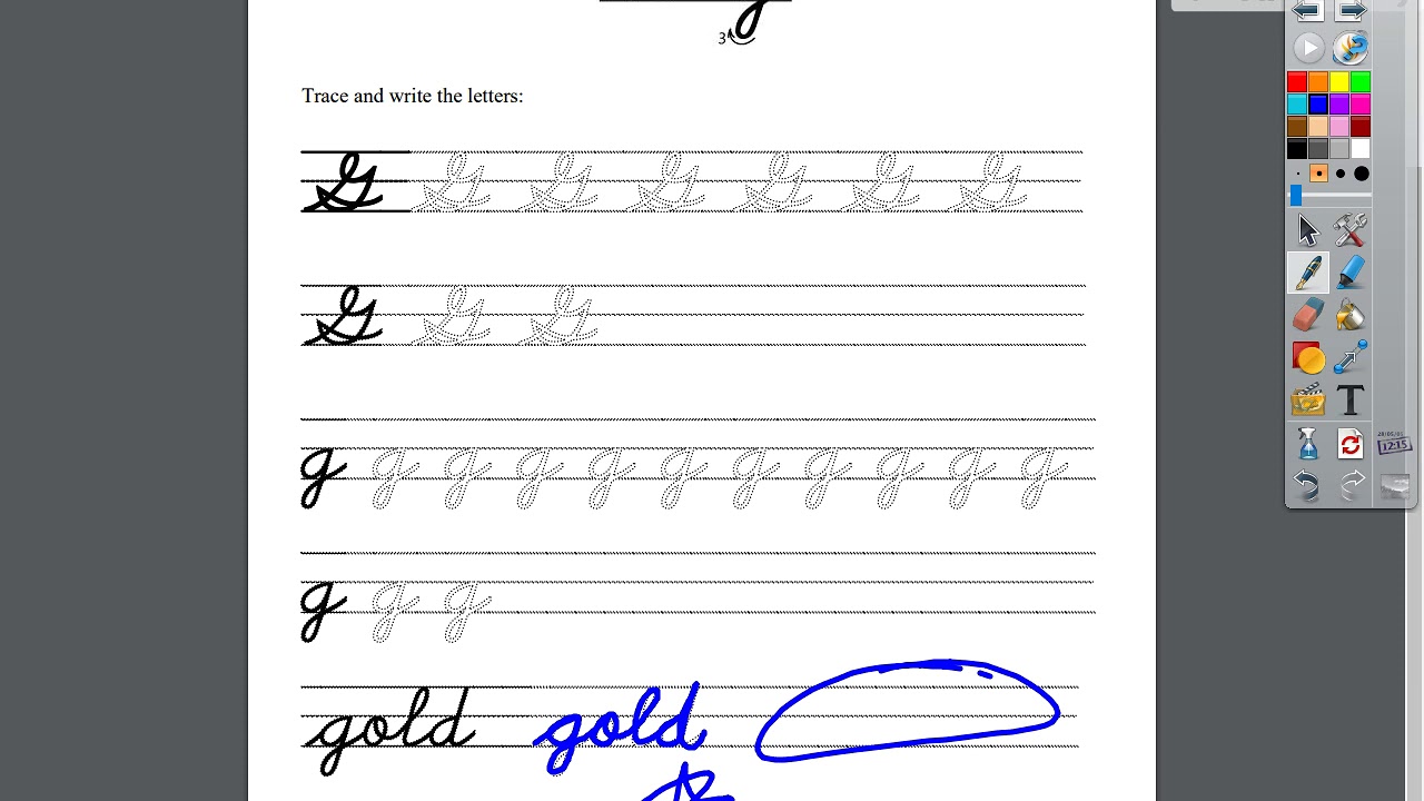 Cursive G and H Upper and Lowercase