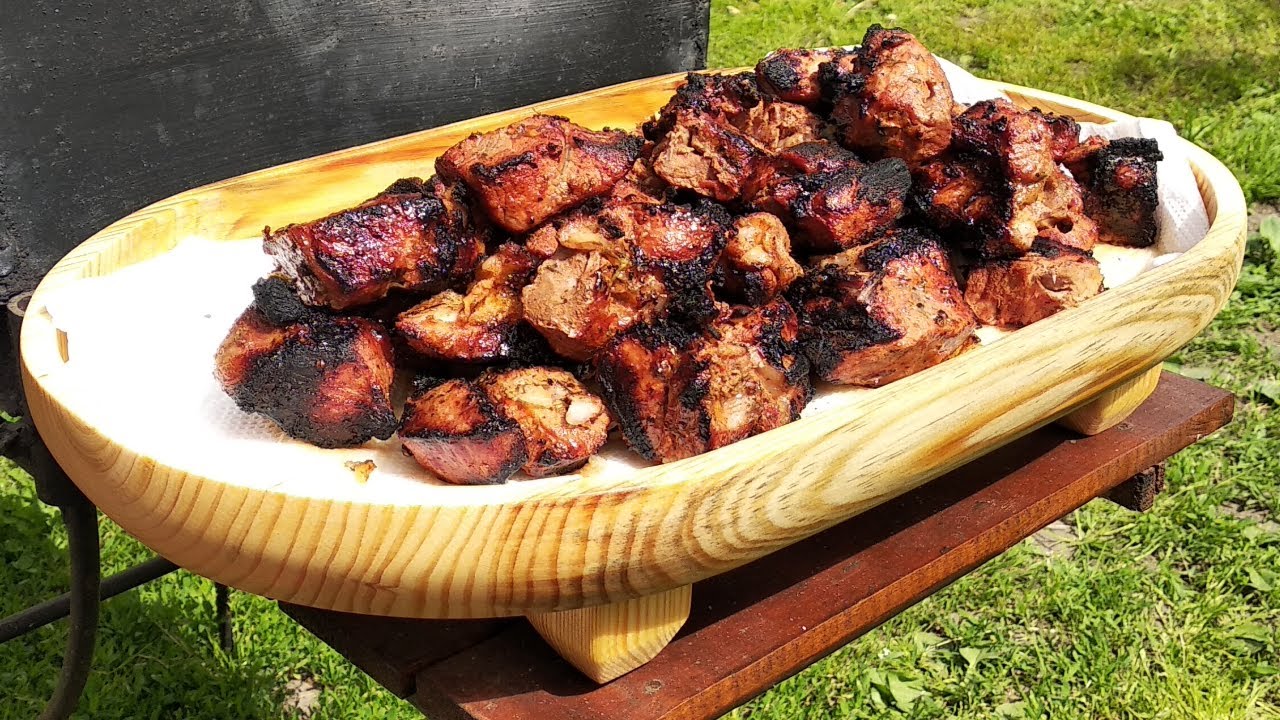 Тарелка для шашлыка / How to make a plate of wood