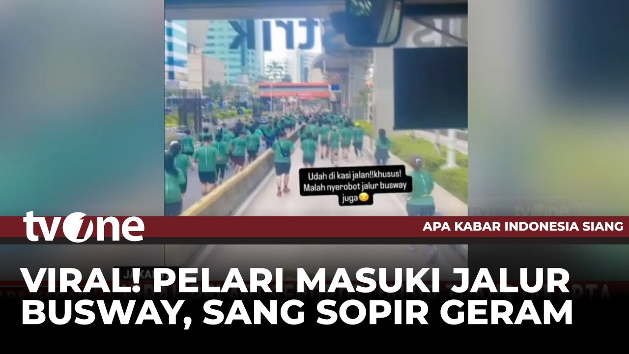 Ratusan Pelari Invasi Jalur Transjakarta, Halangi Laju Bus | tvOne