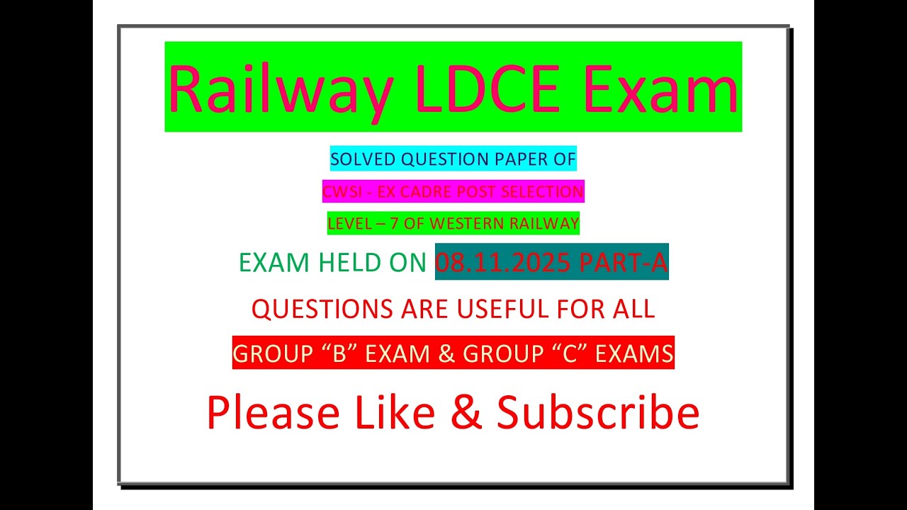 CWSI Level 7, EX CADRE POST EXAMINATION DATE 08 11 2025 PART B