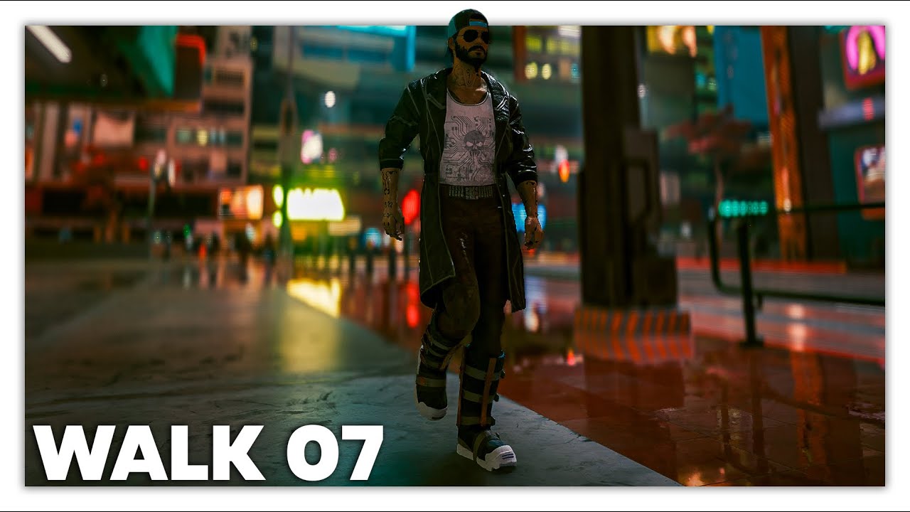 WALK 07: Day Turns To Night | 2K Cinematic Walk in Night City | Cyberpunk 2077 Ambience 