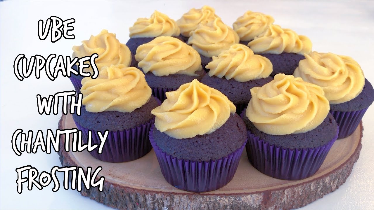 DELICIOUS UBE CUPCAKES WITH CHANTILLY FROSTING