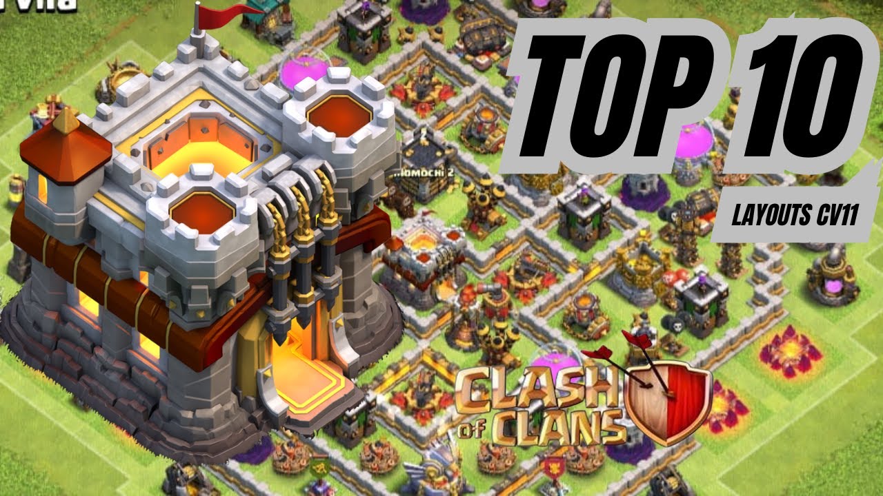 SO LAYOUTS TOP!! TOP 10 LAYOUTS DE  CV11 !!! #clashofclans #cv11