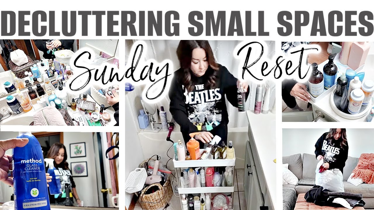 Sunday Reset. Clean Declutter Organize Small Spaces. Small Space Organization. Small House.