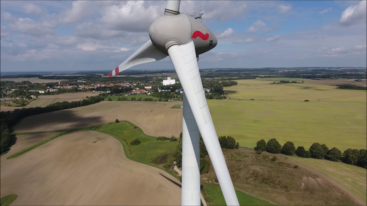 Enercon E-126 wind turbine from the air