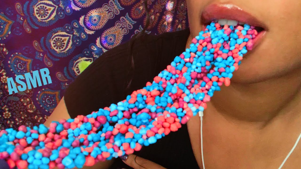 ASMR | Blue Nerds Rope 👄🦋 Playing W/ Slime 🍏