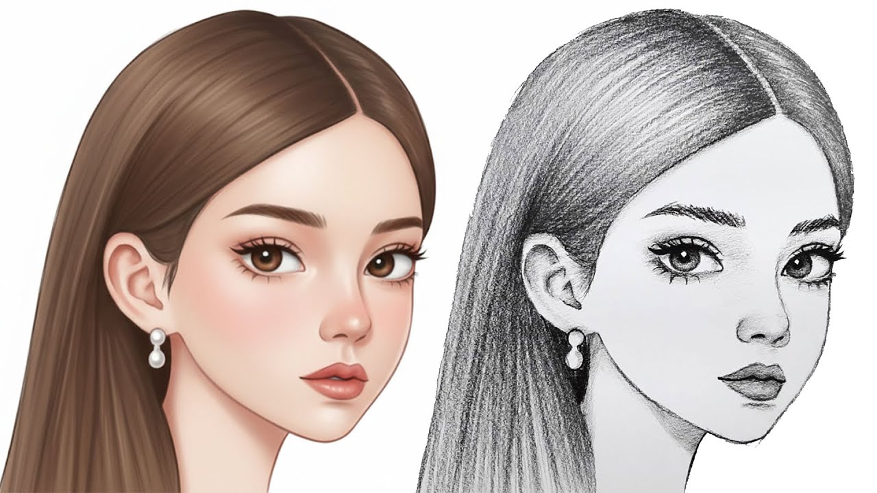 How to Draw a Cute Girl Step by Step | Easy Pencil Sketch