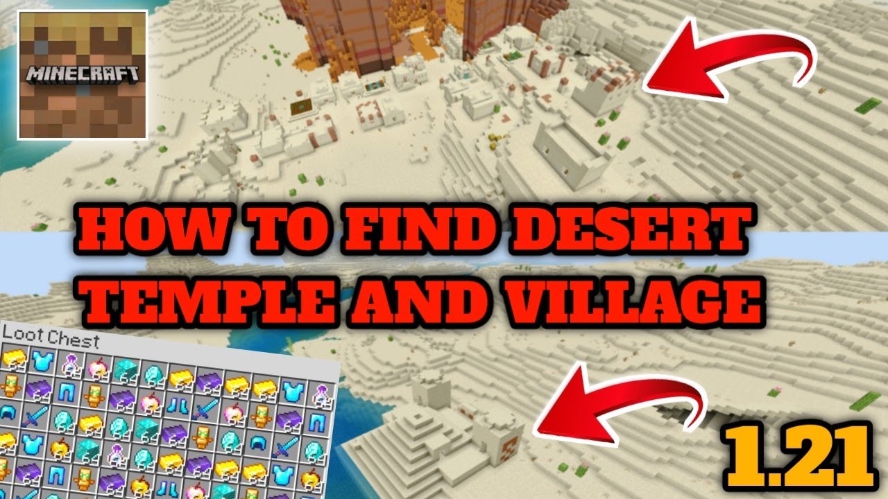 Minecraft trial - how to find desert temple and desert village