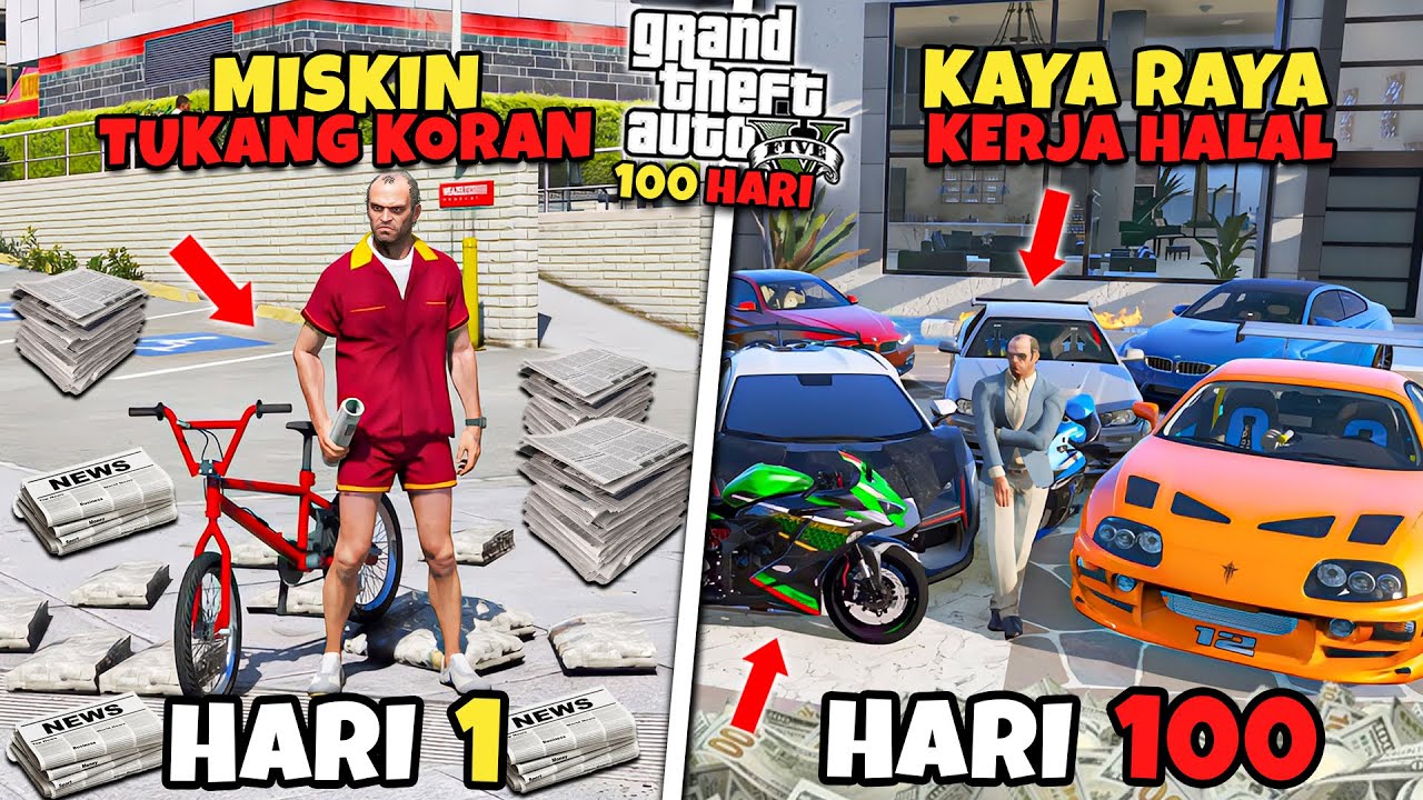 100 HARI DI GTA 5 Dari Miskin Sampai Kaya Raya Tapi Kerja Halal