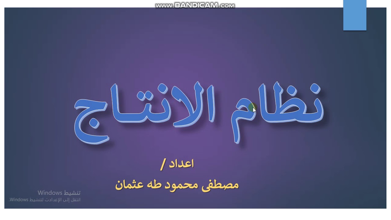 نظام الانتاج